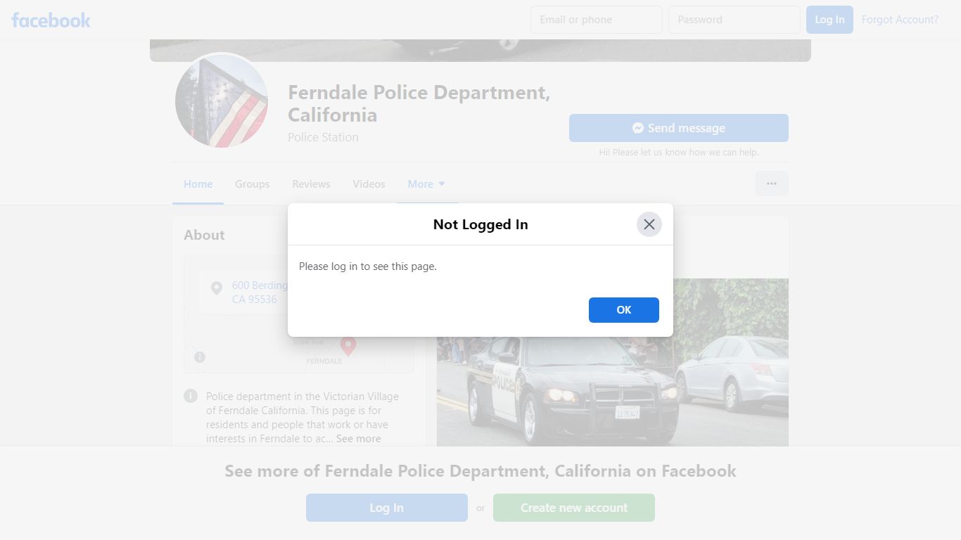 Ferndale Police Department, California - Home - Facebook